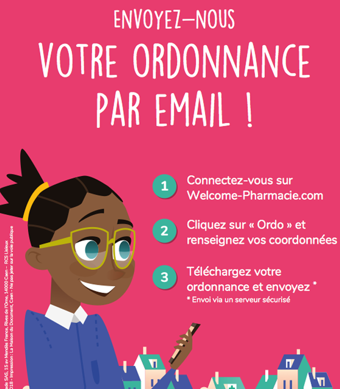 Envoyez-nous votre ordonnance par email sécurisé.